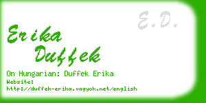 erika duffek business card